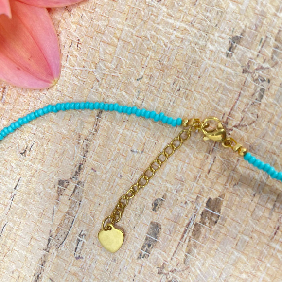 Madam P Choker 16"Turquoise Pearl Seebead Necklace - Picture 7 of 10